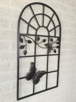Butterfly window model, metal old-brown-rust!